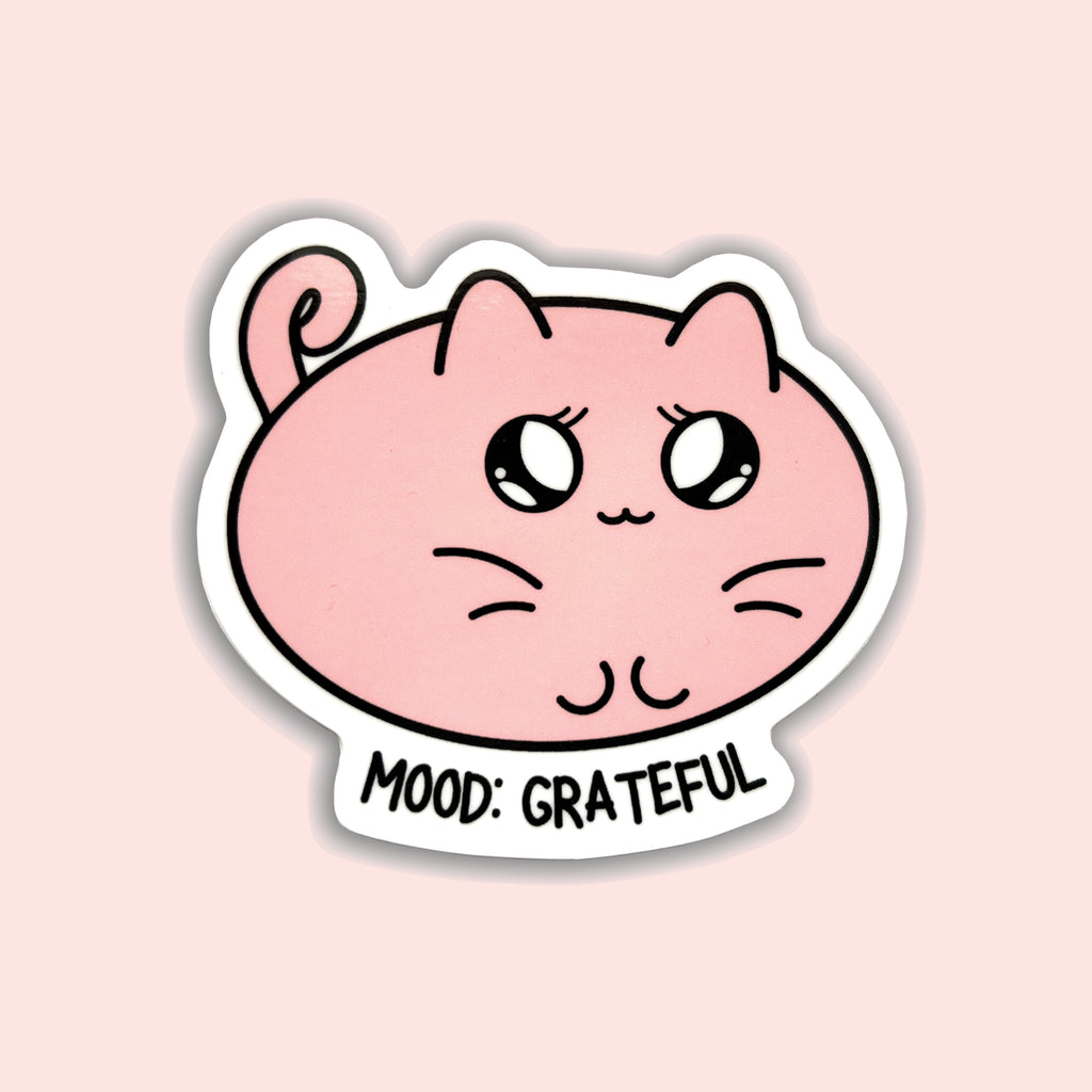 grateful cat sticker