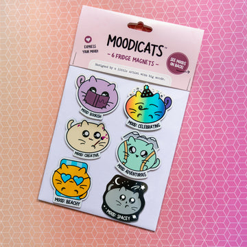 cat mood magnets illustrated